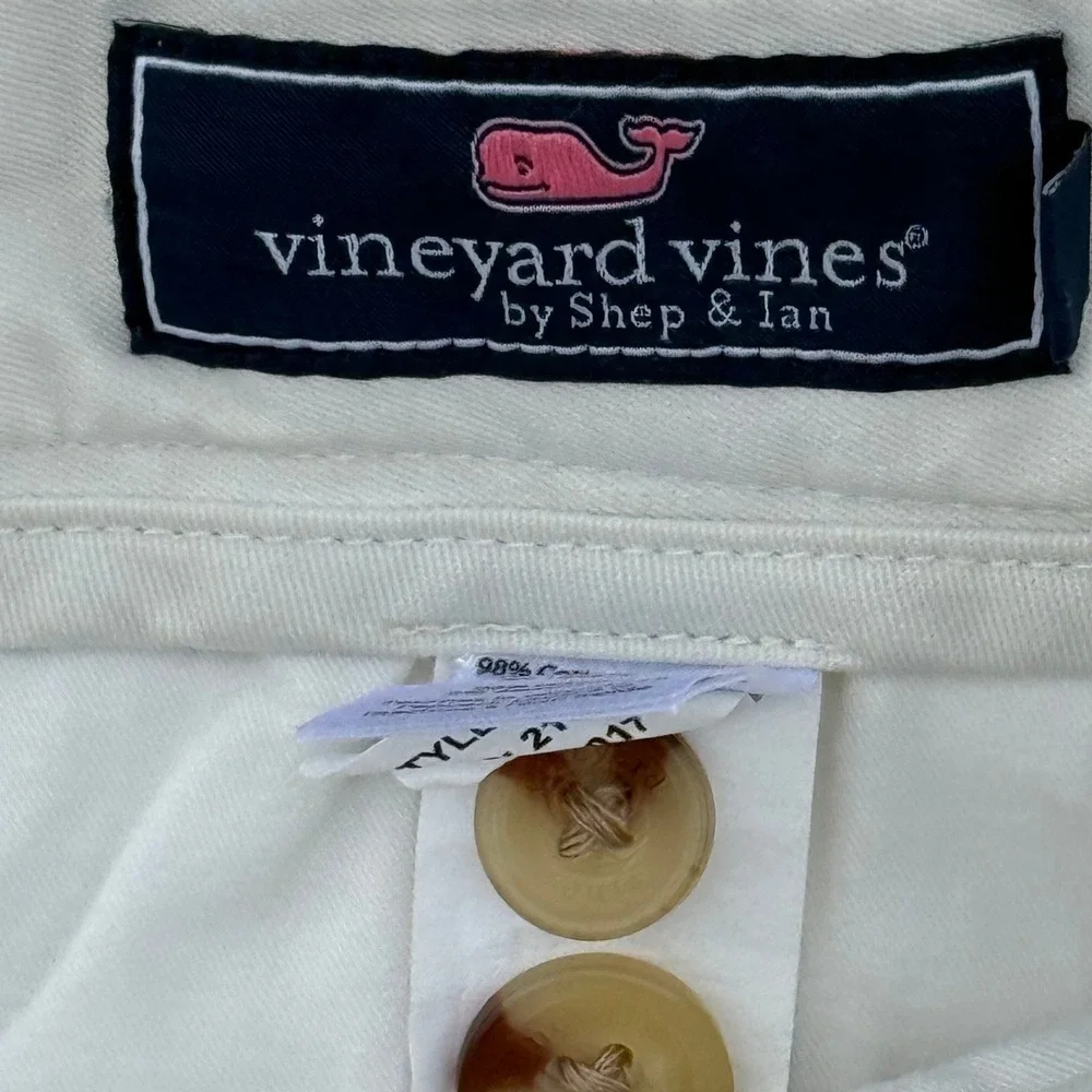 Vineyard Vines Breaker Shorts Mens 33 Stone White Cotton Blend StrBA-MBOT-0015
